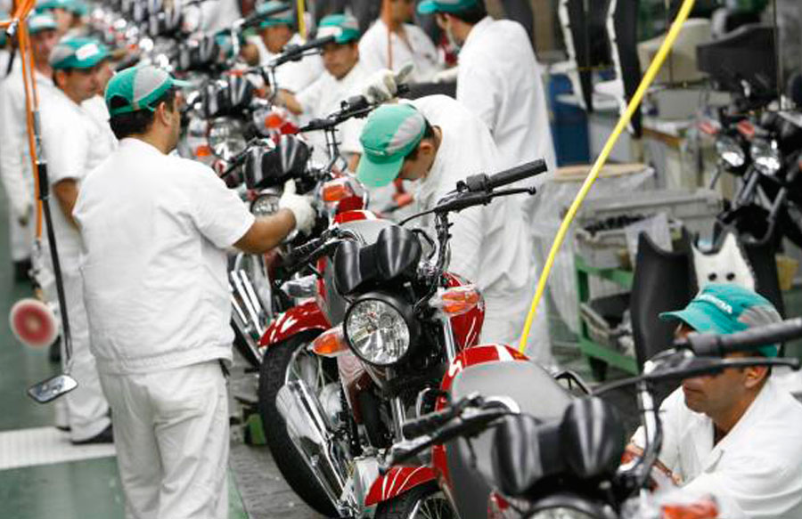 Produção de motos registra queda em Agosto de 2016